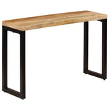 Console Table 120x35x76 cm Solid Wood Mango and Steel - Rear View