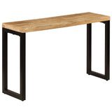 Console Table 120x35x76 cm Solid Wood Mango and Steel - Close-Up Angle