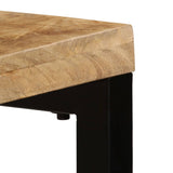 Console Table 120x35x76 cm Solid Wood Mango and Steel - Close-Up Angle