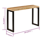 Console Table 120x35x76 cm Solid Wood Mango and Steel