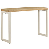 Console Table 120x35x76 cm Solid Wood Mango and Steel - Front View