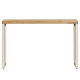 Console Table 120x35x76 cm Solid Wood Mango and Steel - Side View