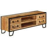 TV Cabinet with Drawers 120x30x40 cm Solid Mango Wood - Top-Down View