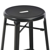 Bar Stools 2 pcs Black Steel - Top-Down View
