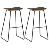Bar Stools 2 pcs Black Faux Leather