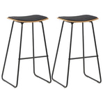 Bar Stools 2 pcs Black Faux Leather