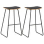 Bar Stools 2 pcs Black Faux Leather