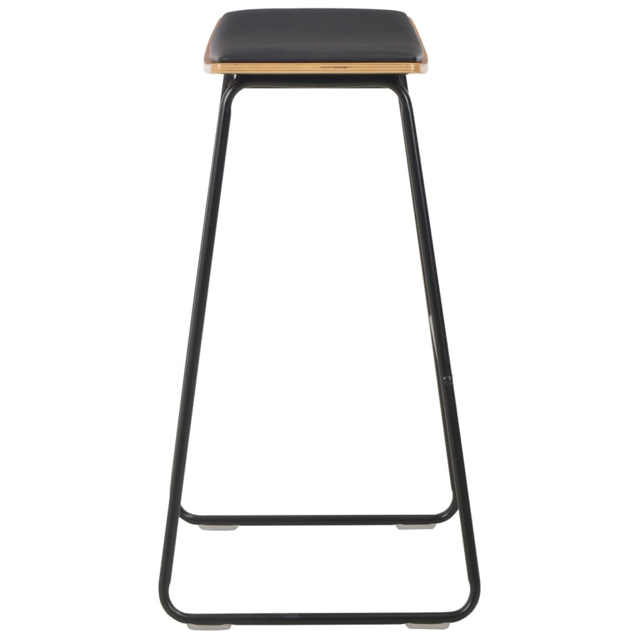 Bar Stools 2 pcs Black Faux Leather
