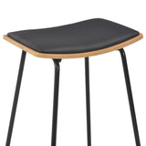 Bar Stools 2 pcs Black Faux Leather
