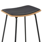 Bar Stools 2 pcs Black Faux Leather