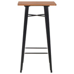 Bar Table Black 60x60x108 cm Solid Pine Wood Steel