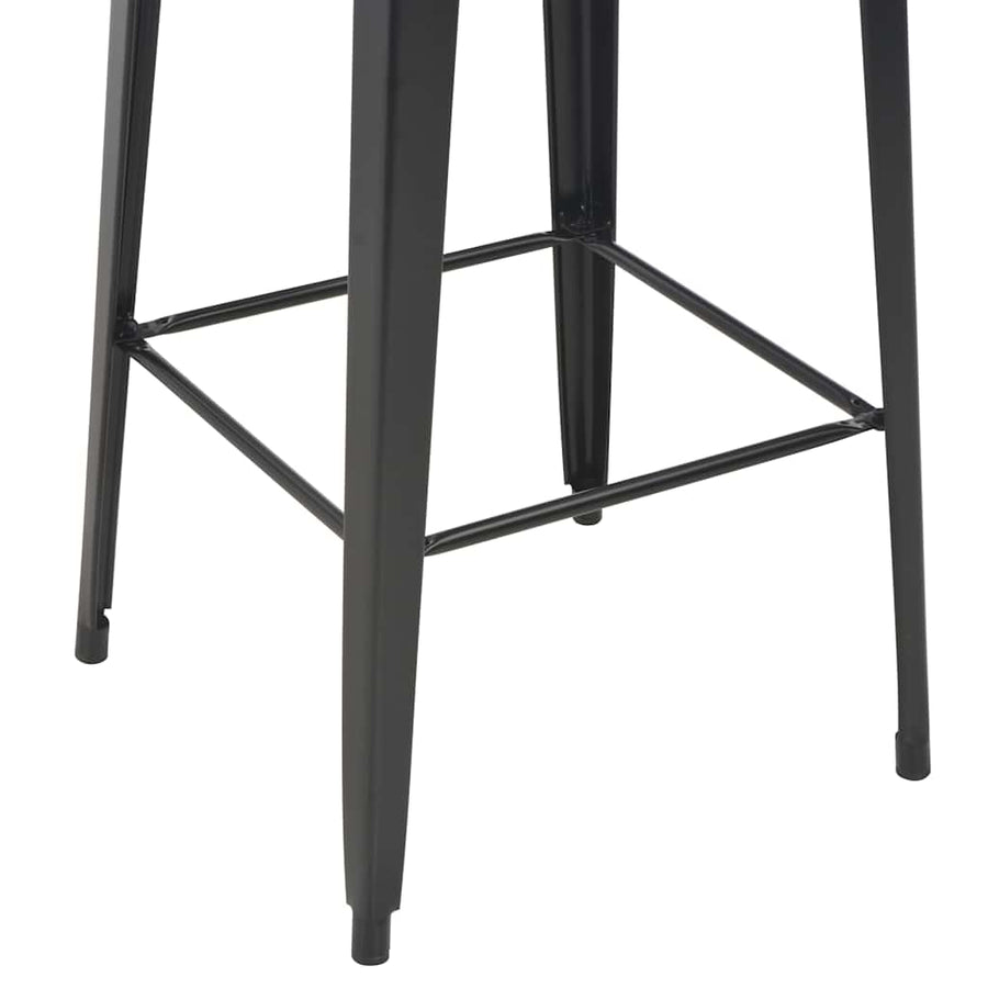 Bar Table Black 60x60x108 cm Solid Pine Wood Steel