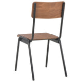 Dining Chairs 2 pcs Brown Solid Plywood Steel - 45-Degree Angle
