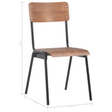 Dining Chairs 2 pcs Brown Solid Plywood Steel - Low Angle