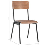 Dining Chairs 4 pcs Brown Solid Plywood Steel - Low Angle