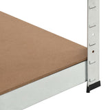 5-Layer Corner Shelf Silver Steel&Engineered Wood - Rear View