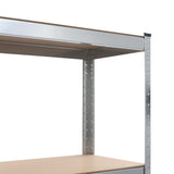4-Layer Shelves 2 pcs Silver Steel&Engineered Wood - Low Angle