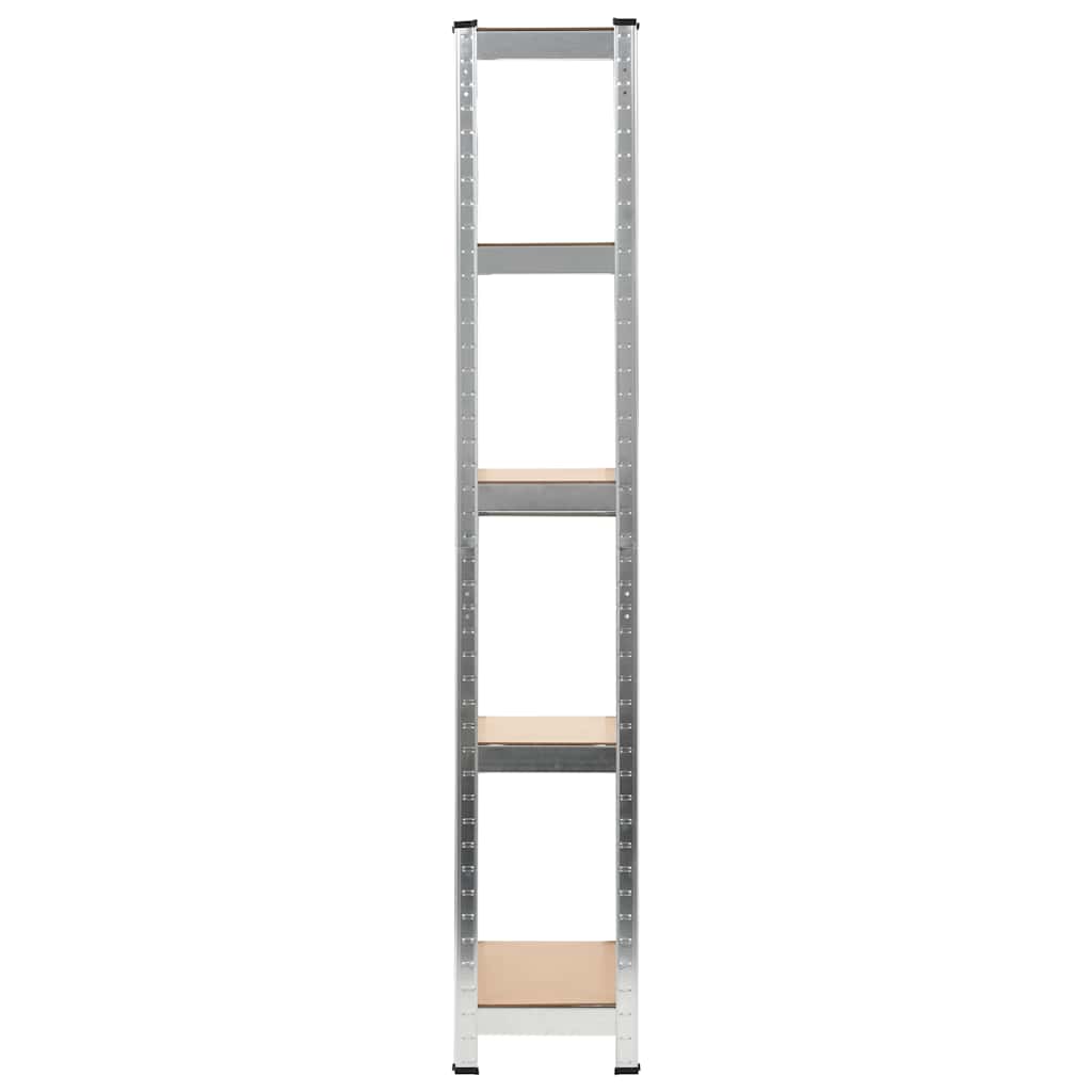 5-Layer Storage Shelf Silver Steel&Engineered Wood