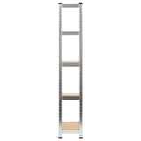 5-Layer Storage Shelf Silver Steel&Engineered Wood - Side View