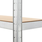 5-Layer Storage Shelf Silver Steel&Engineered Wood - Close-Up Angle