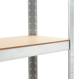 5-Layer Shelves 3 pcs Silver Steel&Engineered Wood - Close-Up Angle