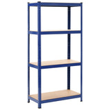 Storage Shelves 2 pcs Blue 80x40x160 cm Steel and MDF - Front View