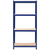 Storage Shelves 2 pcs Blue 80x40x160 cm Steel and MDF - Side View
