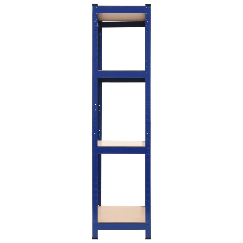 Storage Shelves 2 pcs Blue 80x40x160 cm Steel and MDF