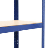 Storage Shelves 2 pcs Blue 80x40x160 cm Steel and MDF - Close-Up Angle