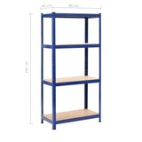 Storage Shelves 2 pcs Blue 80x40x160 cm Steel and MDF - Extra Image
