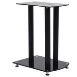 Aluminum Speaker Stands 2 pcs Black Safety Glass - Front View
