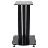 Aluminum Speaker Stands 2 pcs Black Safety Glass - Top-Down View