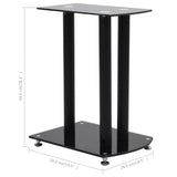 Aluminum Speaker Stands 2 pcs Black Safety Glass - Rear View