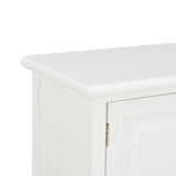 TV Cabinet White 90x30x40 cm Wood - Rear View