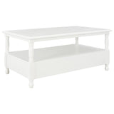 Coffee Table White 100x55x45 cm Wood - Top-Down View