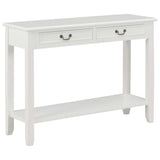 Console Table White 110x35x80 cm Wood