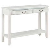 Console Table White 110x35x80 cm Wood