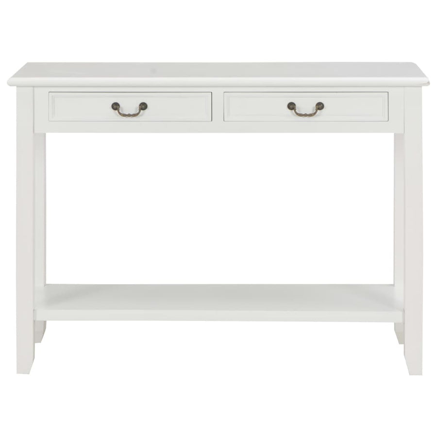 Console Table White 110x35x80 cm Wood