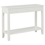 Console Table White 110x35x80 cm Wood - Top-Down View