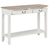 Console Table White 110x35x80 cm Wood - Front View