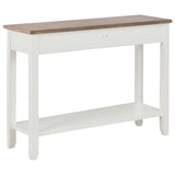 Console Table White 110x35x80 cm Wood - Top-Down View