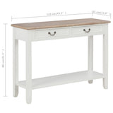 Console Table White 110x35x80 cm Wood - Low Angle
