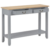 Console Table Grey 110x35x80 cm Wood - Front View