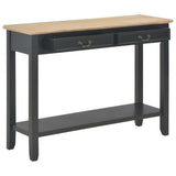 Console Table Black 110x35x80 cm Wood - Front View