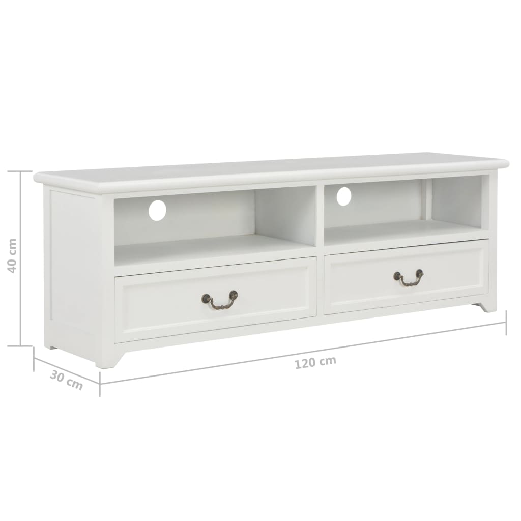 TV Cabinet White 120x30x40 cm Wood