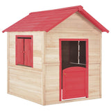 Kids Play House Fir wood Red - Front View