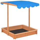 Sandbox with Adjustable Roof Fir Wood Blue UV50