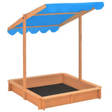 Sandbox with Adjustable Roof Fir Wood Blue UV50 - 45-Degree Angle