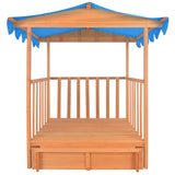 Kids Playhouse with Sandbox Fir Wood Blue UV50 - Top-Down View