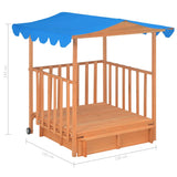Kids Playhouse with Sandbox Fir Wood Blue UV50 - Extra Image